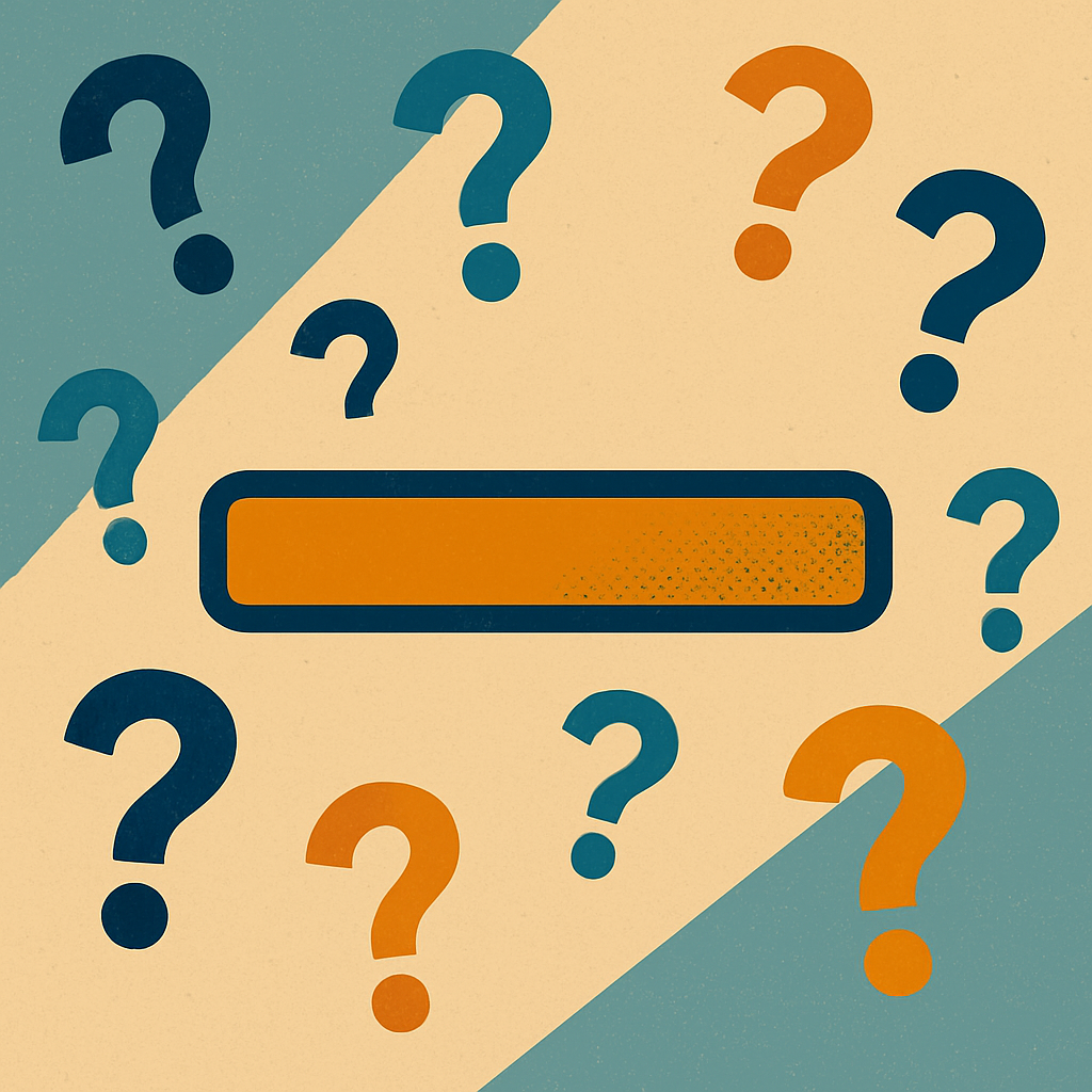 An em dash surrounded by question marks